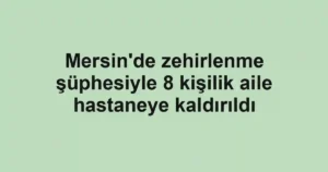 Mersin'de zehirlenme şüphesiyle 8 kişilik aile hastaneye kaldırıldı