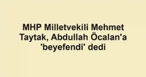 MHP Milletvekili Mehmet Taytak, Abdullah Öcalan'a 'beyefendi' dedi