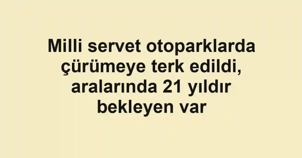 Milli servet otoparklarda çürümeye terk edildi, aralarında 21 yıldır bekleyen var