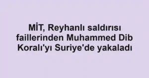 MİT, Reyhanlı saldırısı faillerinden Muhammed Dib Koralı'yı Suriye'de yakaladı