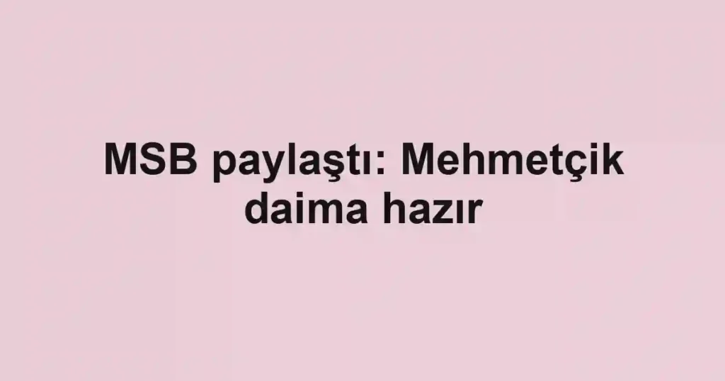 MSB paylaştı: Mehmetçik daima hazır