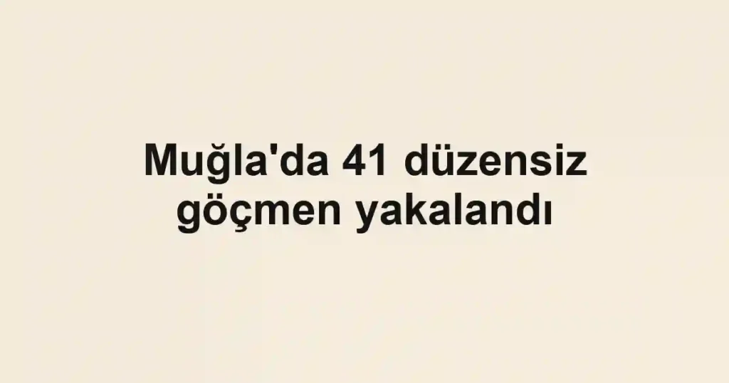 Muğla'da 41 düzensiz göçmen yakalandı
