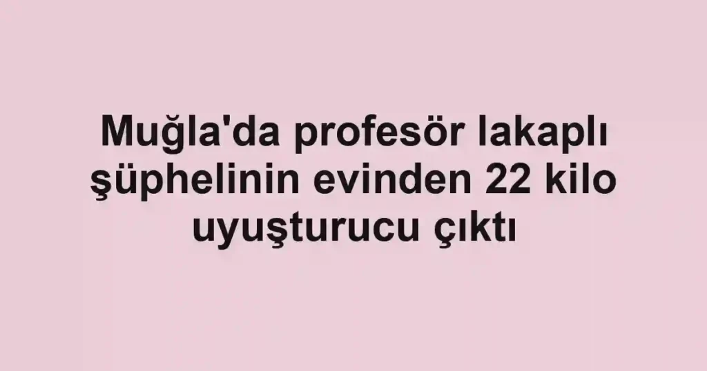 Muğla'da profesör lakaplı şüphelinin evinden 22 kilo uyuşturucu çıktı