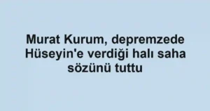 Murat Kurum, depremzede Hüseyin'e verdiği halı saha sözünü tuttu