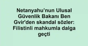 Netanyahu’nun Ulusal Güvenlik Bakanı Ben Gvir'den skandal sözler: Filistinli mahkumla dalga geçti