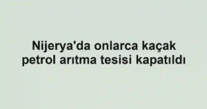 Nijerya'da onlarca kaçak petrol arıtma tesisi kapatıldı