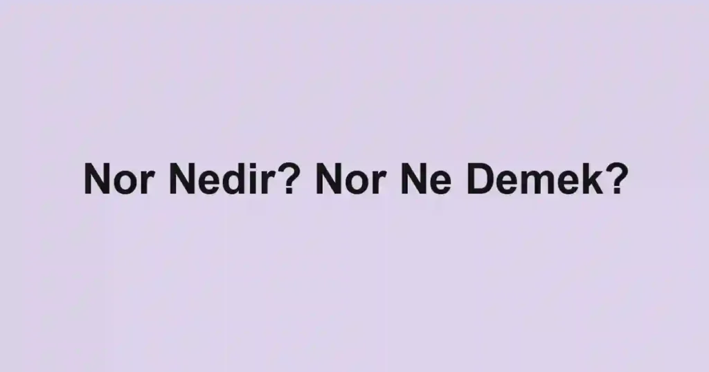 Nor Nedir? Nor Ne Demek?