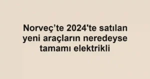 Norveç’te 2024'te satılan yeni araçların neredeyse tamamı elektrikli