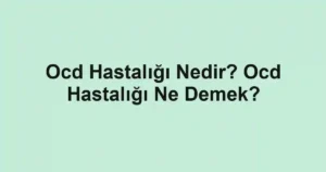 Ocd Hastalığı Nedir? Ocd Hastalığı Ne Demek?