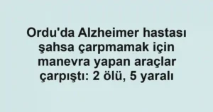 Ordu'da Alzheimer hastası şahsa çarpmamak için manevra yapan araçlar çarpıştı: 2 ölü, 5 yaralı
