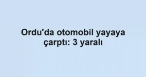 Ordu'da otomobil yayaya çarptı: 3 yaralı