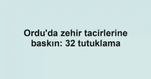 Ordu'da zehir tacirlerine baskın: 32 tutuklama