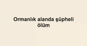 Ormanlık alanda şüpheli ölüm