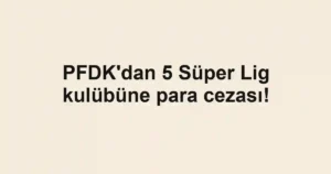 PFDK'dan 5 Süper Lig kulübüne para cezası!
