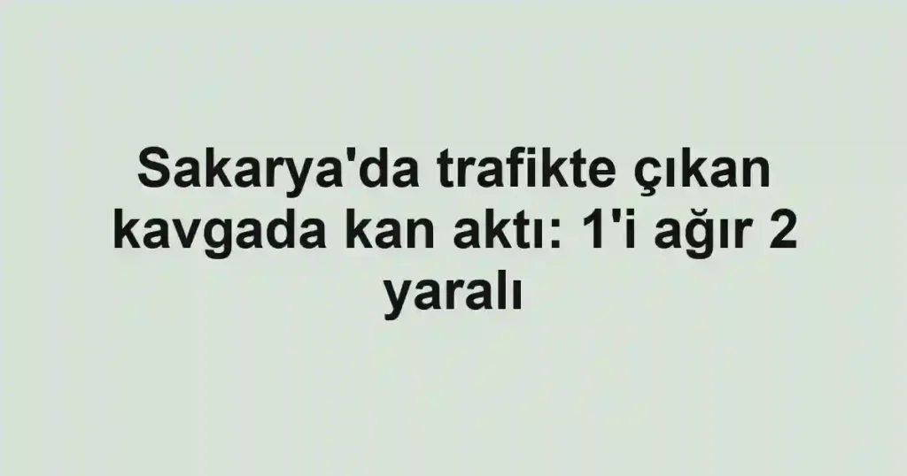 Sakarya'da trafikte çıkan kavgada kan aktı: 1'i ağır 2 yaralı