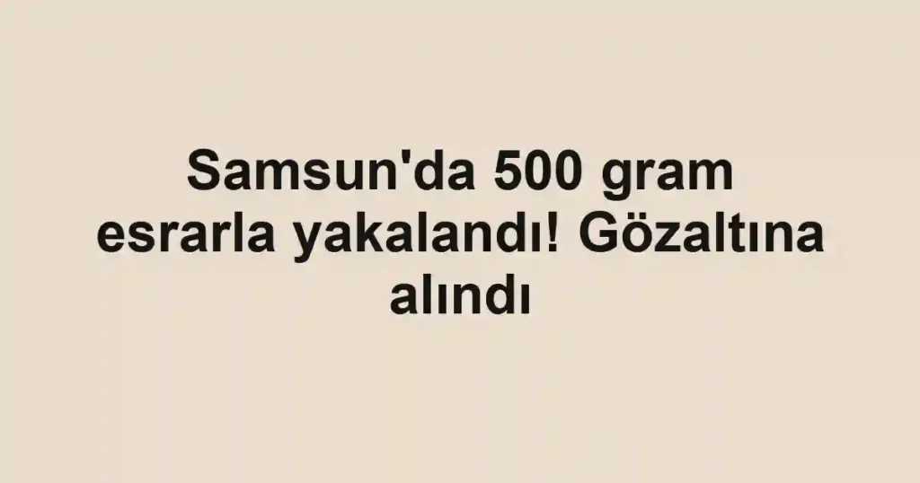 Samsun'da 500 gram esrarla yakalandı! Gözaltına alındı