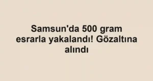 Samsun'da 500 gram esrarla yakalandı! Gözaltına alındı
