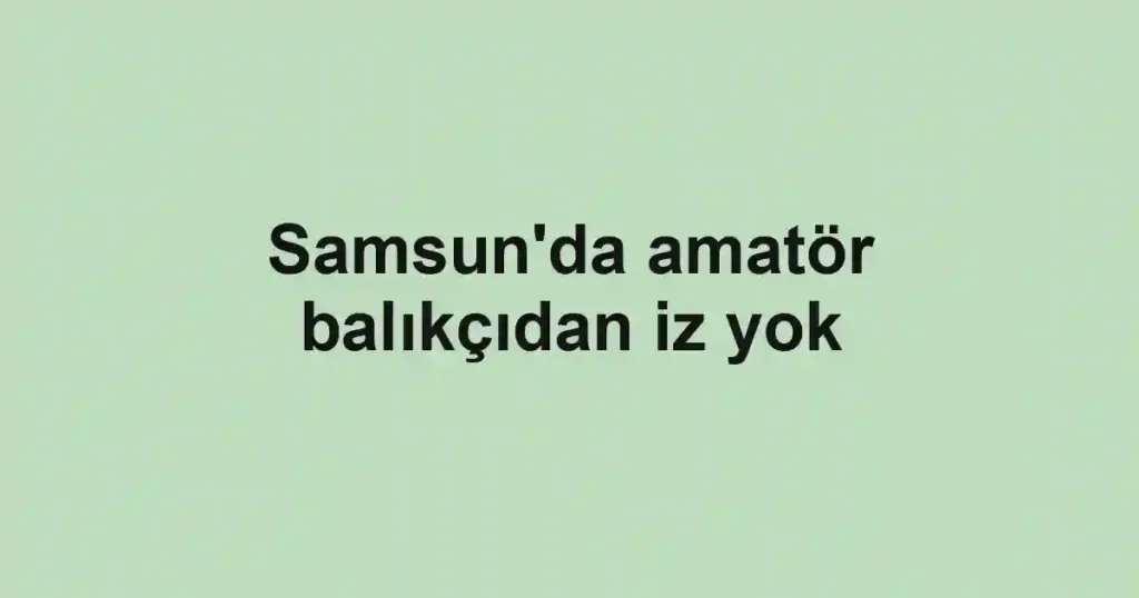 Samsun'da amatör balıkçıdan iz yok