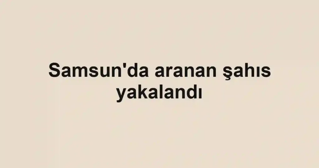 Samsun'da aranan şahıs yakalandı
