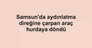 Samsun'da aydınlatma direğine çarpan araç hurdaya döndü