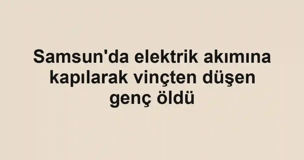 Samsun'da elektrik akımına kapılarak vinçten düşen genç öldü