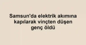Samsun'da elektrik akımına kapılarak vinçten düşen genç öldü