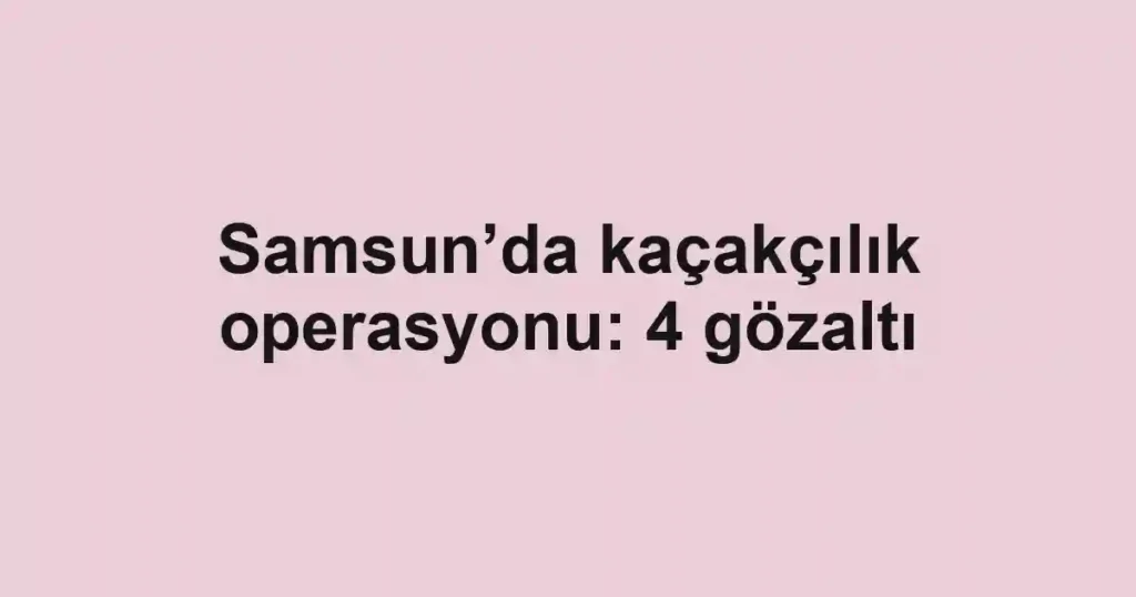 Samsun’da kaçakçılık operasyonu: 4 gözaltı
