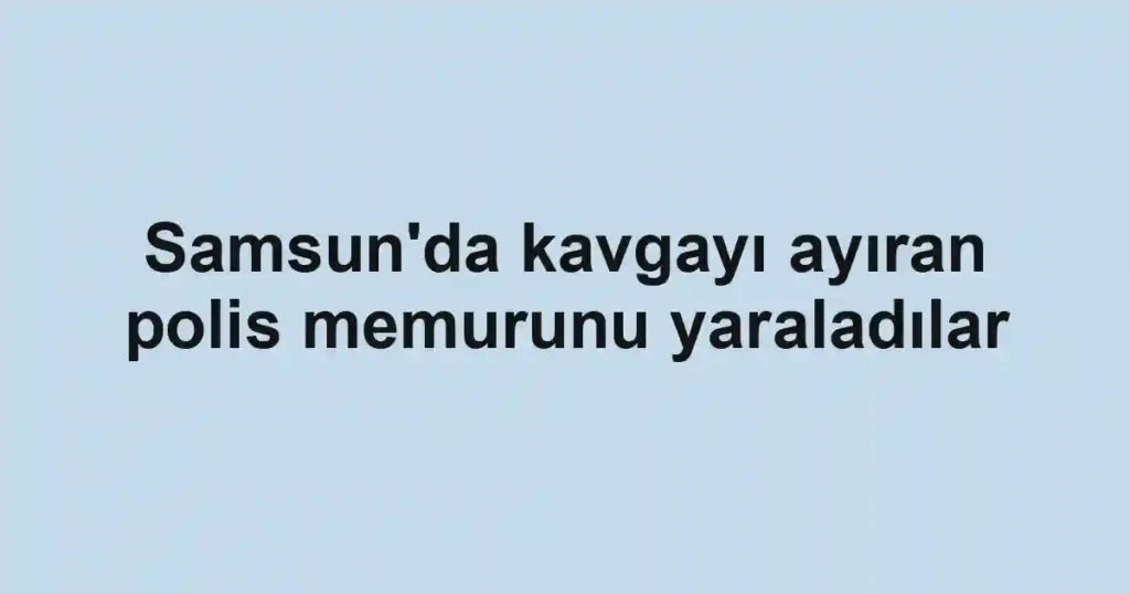 Samsun'da kavgayı ayıran polis memurunu yaraladılar