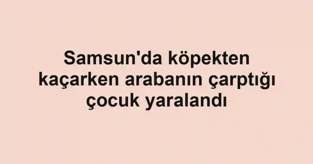 Samsun'da köpekten kaçarken arabanın çarptığı çocuk yaralandı