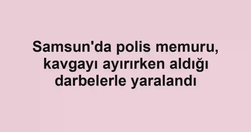 Samsun'da polis memuru, kavgayı ayırırken aldığı darbelerle yaralandı