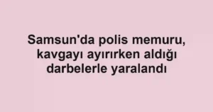 Samsun'da polis memuru, kavgayı ayırırken aldığı darbelerle yaralandı