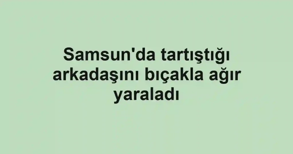 Samsun'da tartıştığı arkadaşını bıçakla ağır yaraladı