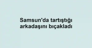 Samsun'da tartıştığı arkadaşını bıçakladı