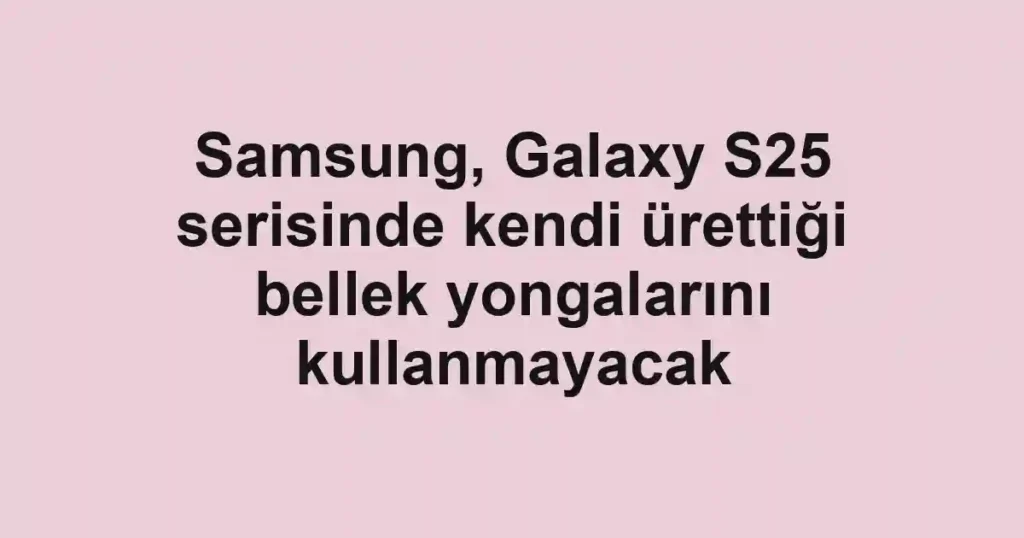 Samsung, Galaxy S25 serisinde kendi ürettiği bellek yongalarını kullanmayacak