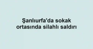 Şanlıurfa'da sokak ortasında silahlı saldırı