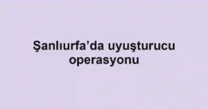 Şanlıurfa’da uyuşturucu operasyonu