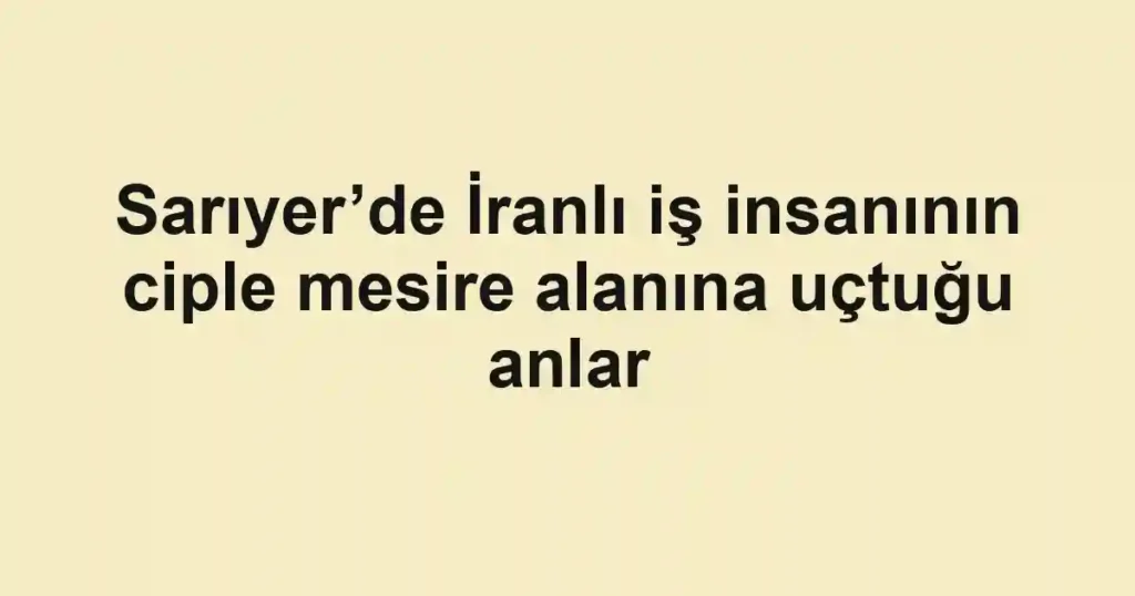 Sarıyer’de İranlı iş insanının ciple mesire alanına uçtuğu anlar