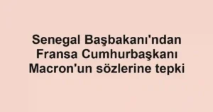 Senegal Başbakanı'ndan Fransa Cumhurbaşkanı Macron'un sözlerine tepki