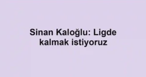 Sinan Kaloğlu: Ligde kalmak istiyoruz