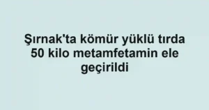 Şırnak'ta kömür yüklü tırda 50 kilo metamfetamin ele geçirildi