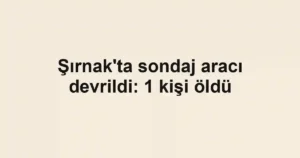 Şırnak'ta sondaj aracı devrildi: 1 kişi öldü
