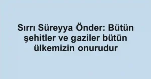 Sırrı Süreyya Önder: Bütün şehitler ve gaziler bütün ülkemizin onurudur
