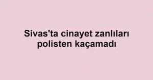 Sivas'ta cinayet zanlıları polisten kaçamadı