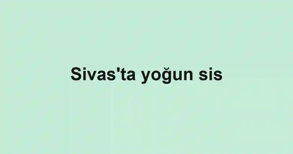 Sivas'ta yoğun sis
