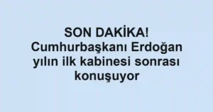 SON DAKİKA! Cumhurbaşkanı Erdoğan yılın ilk kabinesi sonrası konuşuyor
