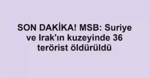 SON DAKİKA! MSB: Suriye ve Irak'ın kuzeyinde 36 terörist öldürüldü