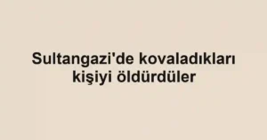 Sultangazi'de kovaladıkları kişiyi öldürdüler