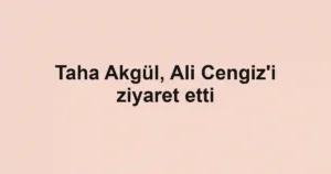 Taha Akgül, Ali Cengiz'i ziyaret etti