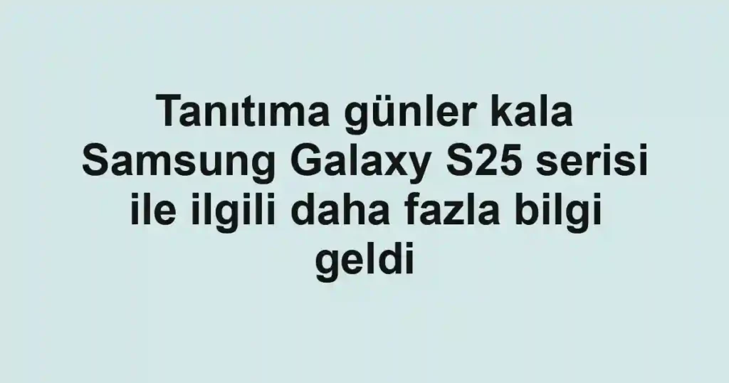 Tanıtıma günler kala Samsung Galaxy S25 serisi ile ilgili daha fazla bilgi geldi
