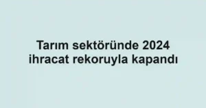 Tarım sektöründe 2024 ihracat rekoruyla kapandı